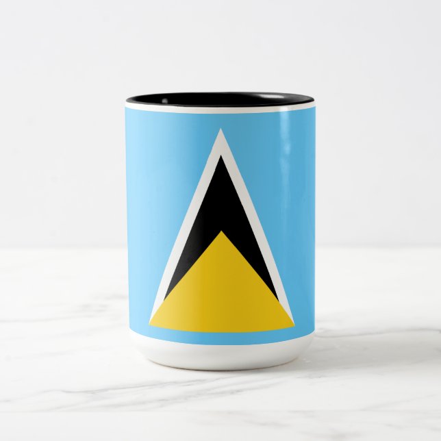 Flagge von Saint Lucia (St. Lucia) (Karibik) Zweifarbige Tasse (Mittel)