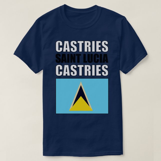 Flagge von Saint Lucia T-Shirt (Design vorne)