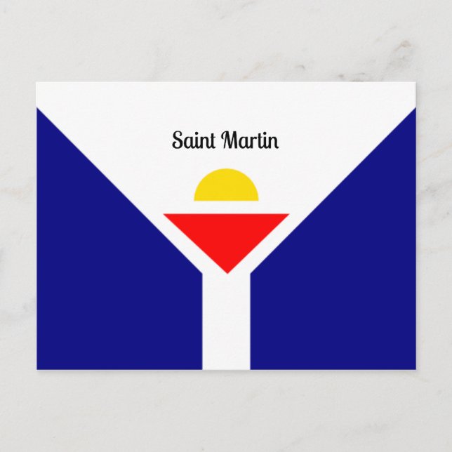 Flagge von Saint Martin Postkarte (Vorderseite)