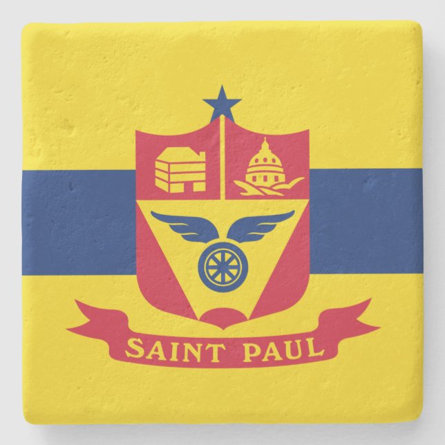Flagge von Saint Paul (Minnesota) Steinuntersetzer (Vorderseite)