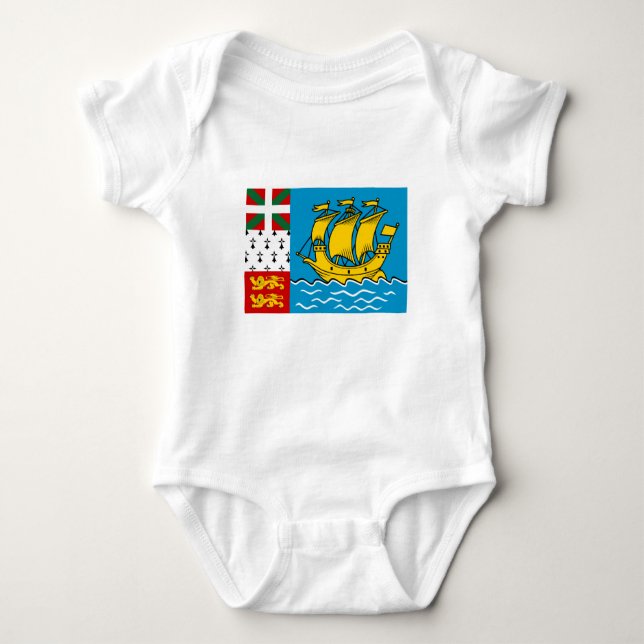 Flagge von Saint Pierre und Miquelon Baby Strampler (Vorderseite)