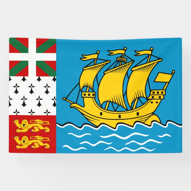 Flagge von Saint Pierre und Miquelon Banner (Horizontal)