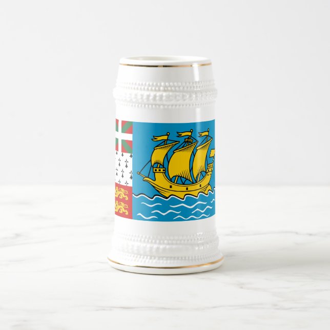 Flagge von Saint Pierre und Miquelon Bierglas (Mittel)