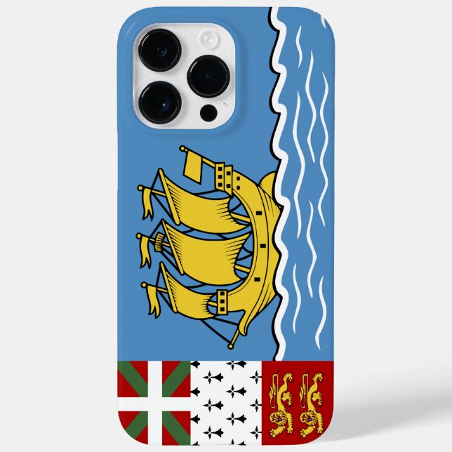 Flagge von Saint Pierre und Miquelon Case-Mate iPhone Hülle (Rückseite)