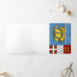 Flagge von Saint Pierre und Miquelon Dreifach Gefaltete Karte