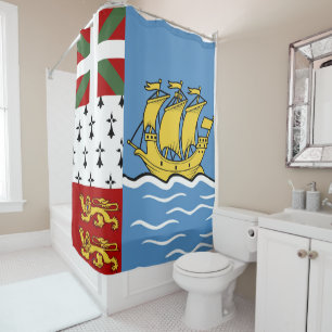 Flagge von Saint Pierre und Miquelon Duschvorhang