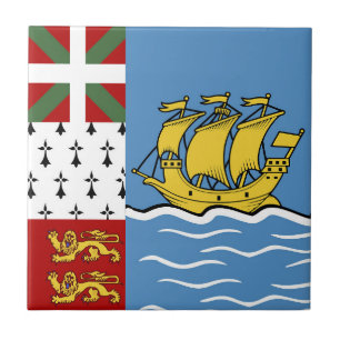 Flagge von Saint Pierre und Miquelon Fliese
