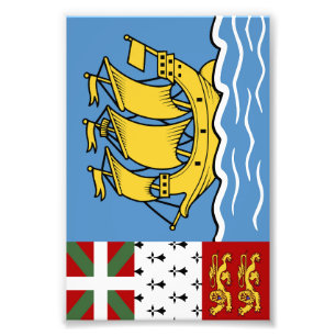 Flagge von Saint Pierre und Miquelon Fotodruck