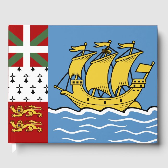 Flagge von Saint Pierre und Miquelon Gästebuch (Vorderseite)