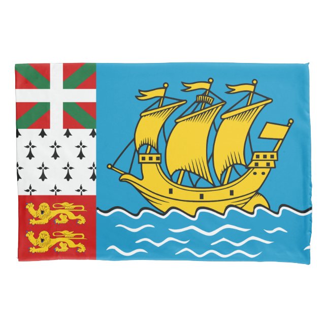 Flagge von Saint Pierre und Miquelon Kissenbezug (Vorderseite)