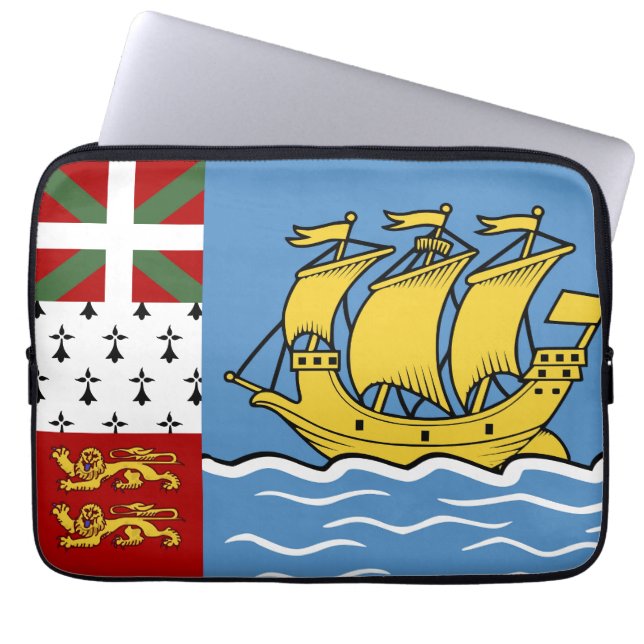 Flagge von Saint Pierre und Miquelon Laptopschutzhülle (Vorderseite)