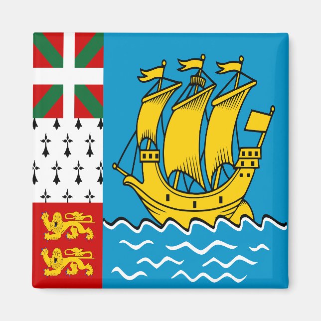 Flagge von Saint Pierre und Miquelon Magnet (Vorne)