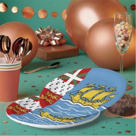 Flagge von Saint Pierre und Miquelon Pappteller