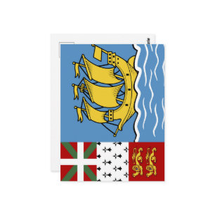 Flagge von Saint Pierre und Miquelon Postkarte