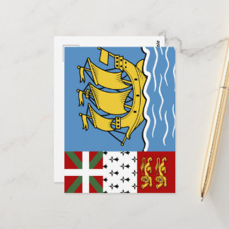Flagge von Saint Pierre und Miquelon Postkarte