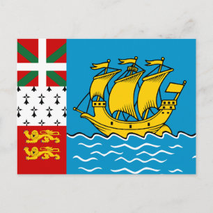 Flagge von Saint-Pierre und Miquelon Postkarte