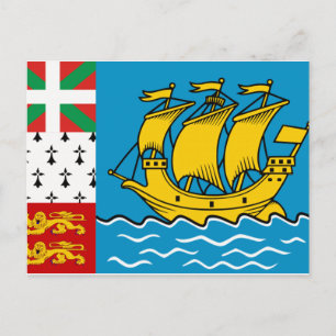 Flagge von Saint Pierre und Miquelon Postkarte