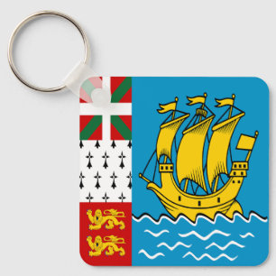 Flagge von Saint-Pierre und Miquelon Schlüsselanhänger