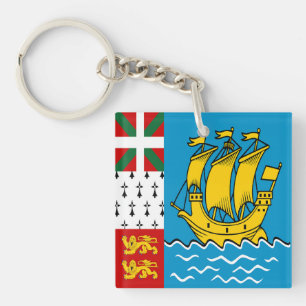 Flagge von Saint-Pierre und Miquelon Schlüsselanhänger