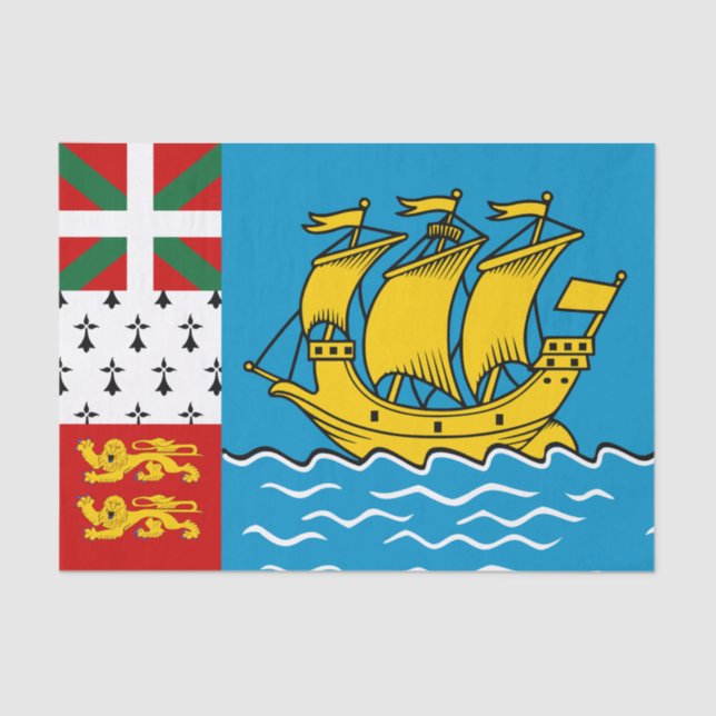 Flagge von Saint Pierre und Miquelon Seidenpapier (Vorderseite)