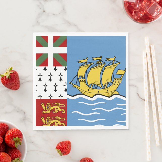 Flagge von Saint Pierre und Miquelon Serviette (Beispiel)