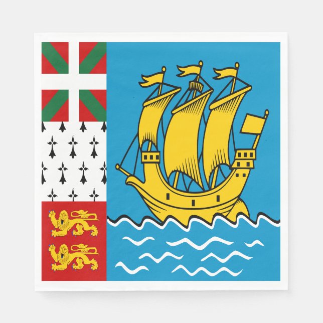 Flagge von Saint Pierre und Miquelon Serviette (Vorderseite)
