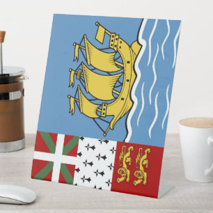 Flagge von Saint Pierre und Miquelon Sockelschild