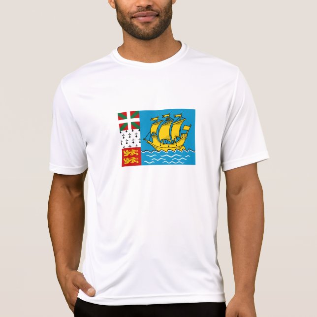Flagge von Saint Pierre und Miquelon T-Shirt (Vorderseite)