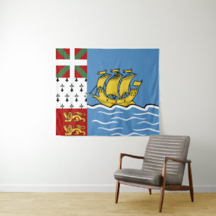 Flagge von Saint Pierre und Miquelon Wandteppich