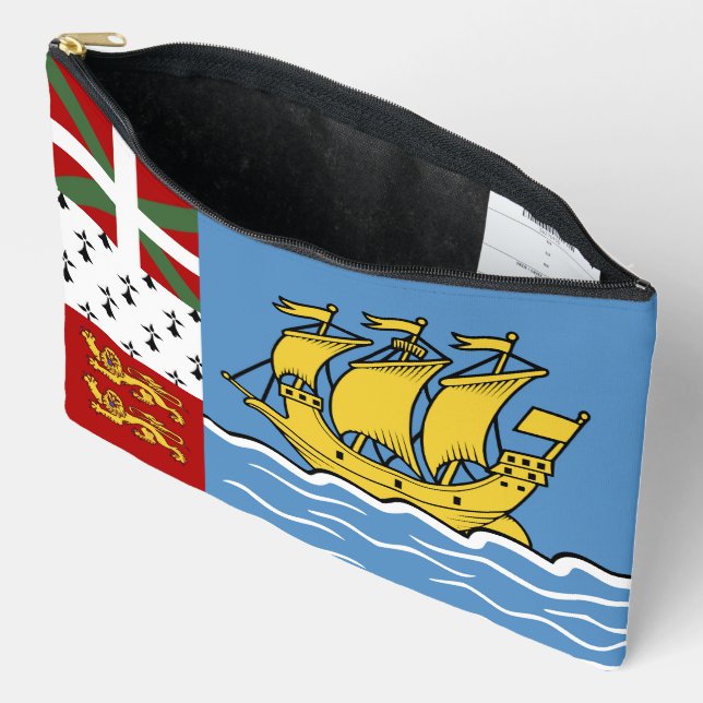 Flagge von Saint Pierre und Miquelon Zubehörtasche (Offen)