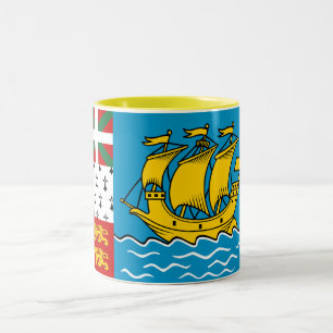 Flagge von Saint-Pierre und Miquelon Zweifarbige Tasse