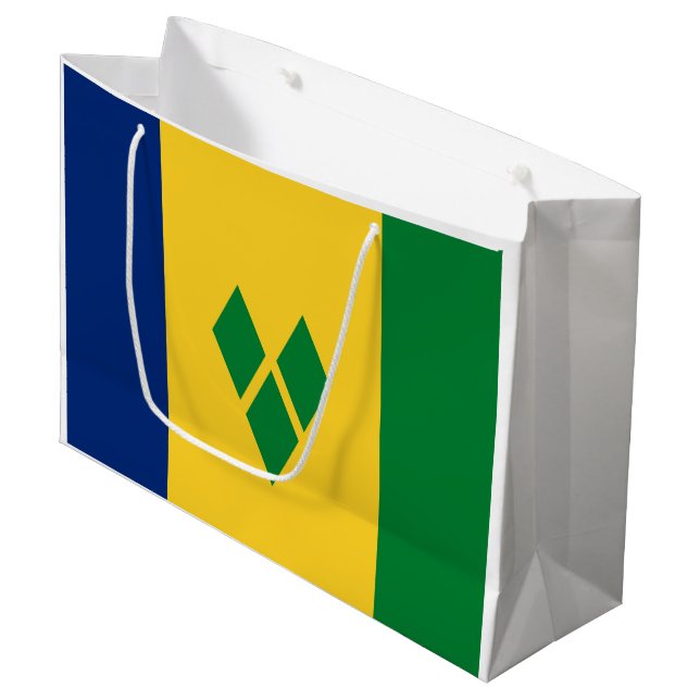 Flagge von Saint Vincent Große Geschenktüte (Vorderseite Schrägansicht)