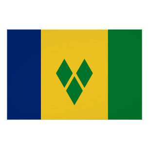 Flagge von Saint Vincent Poster