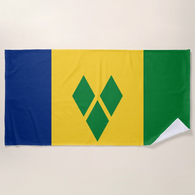 Flagge von Saint Vincent Strandtuch (Vorderseite)