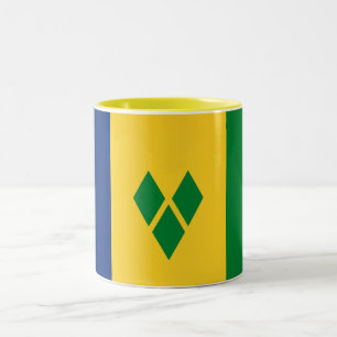 Flagge von Saint Vincent Zweifarbige Tasse