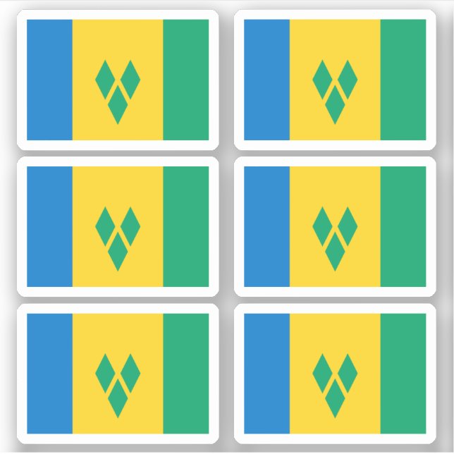 Flagge von Saint-Vincentian Aufkleber (Vorderseite)