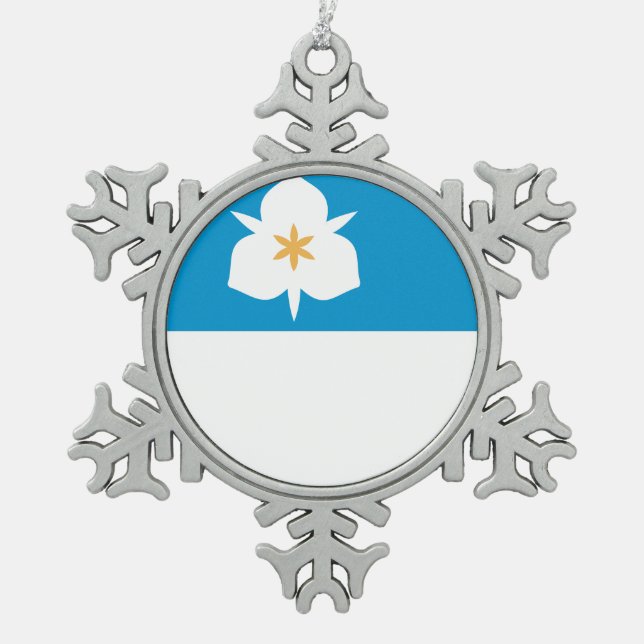 Flagge von Salt Lake City, Utah Schneeflocken Zinn-Ornament (Vorderseite)