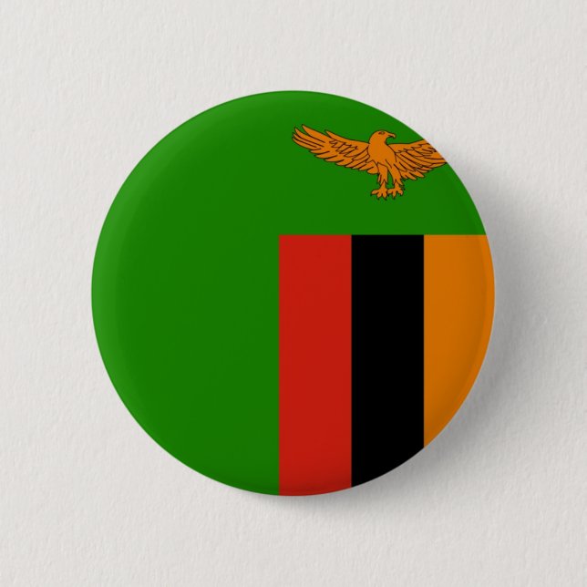 Flagge von Sambia auf Button-/Knopf-Abzeichen Button (Vorderseite)