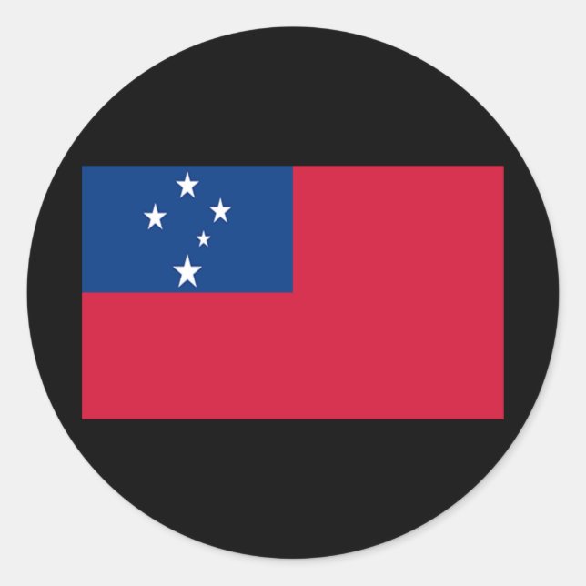 Flagge von Samoa Runder Aufkleber (Vorderseite)