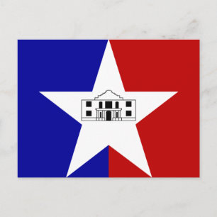 Flagge von San Antonio, Postkarte von Texas