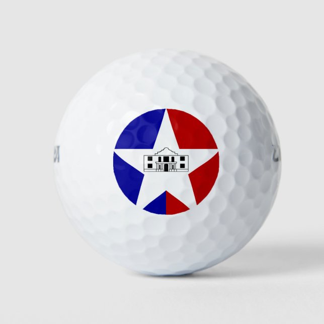 Flagge von San Antonio, Texas Golf Balls Golfball (Vorderseite)