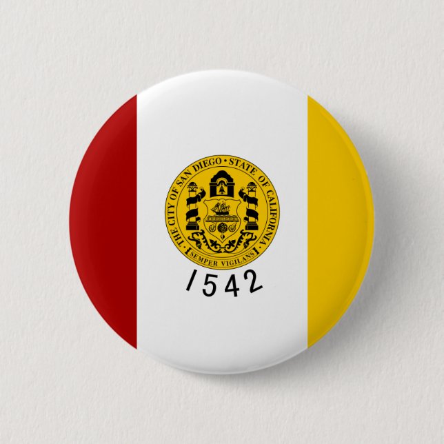 Flagge von San Diego Button (Vorderseite)