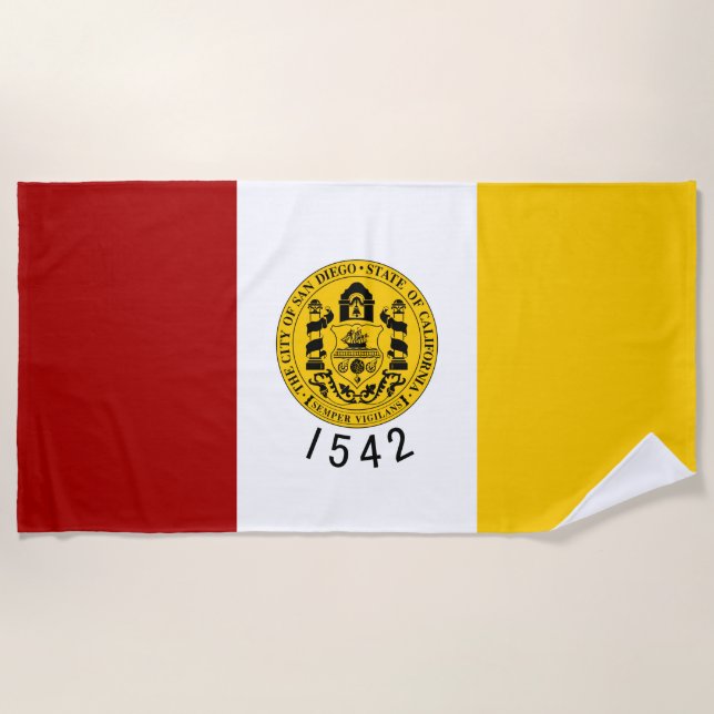 Flagge von San Diego (Kalifornien) Strandtuch (Vorderseite)