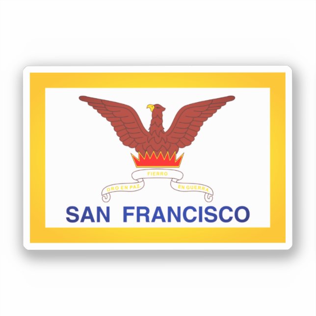 Flagge von San Francisco, CA Aufkleber (Vorderseite)