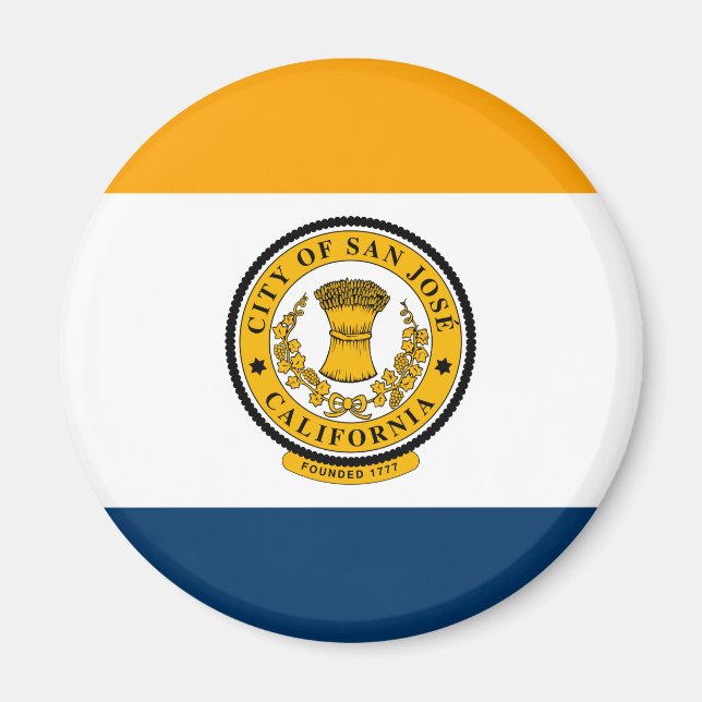 Flagge von San Jose, Kalifornien Magnet (Vorne)