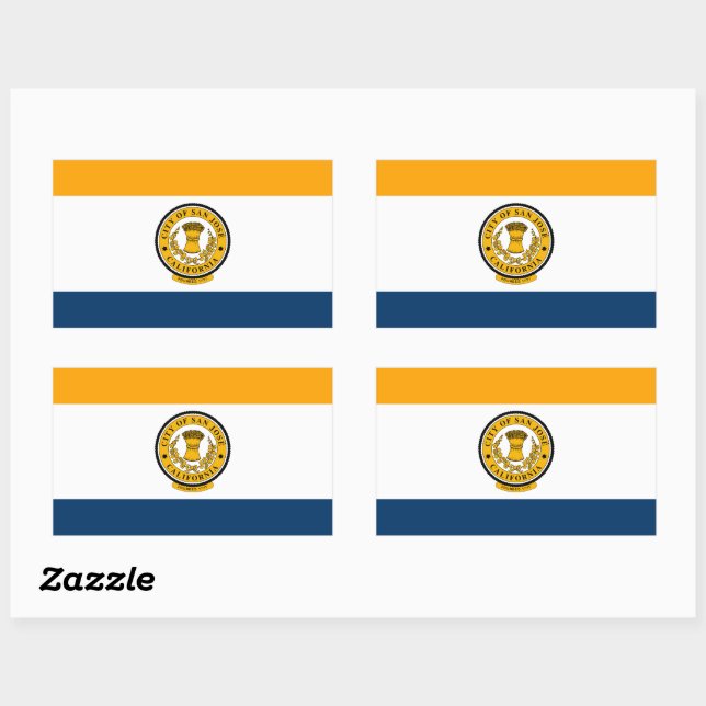 Flagge von San Jose, Kalifornien Rechteckiger Aufkleber (Blatt)