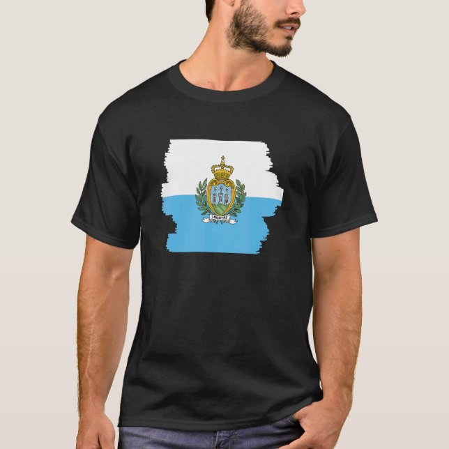 Flagge von San Marino 3 T-Shirt (Vorderseite)
