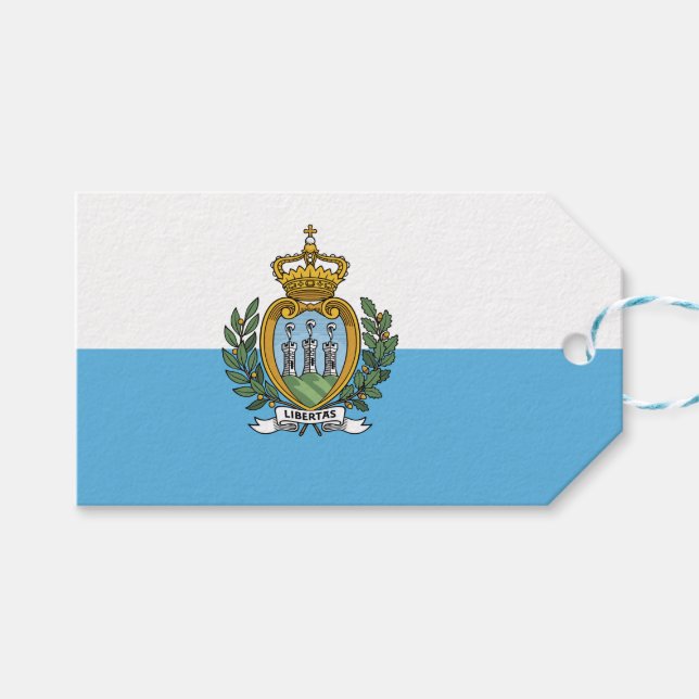 Flagge von San Marino Geschenkanhänger (Vorderseite (Horizontal))