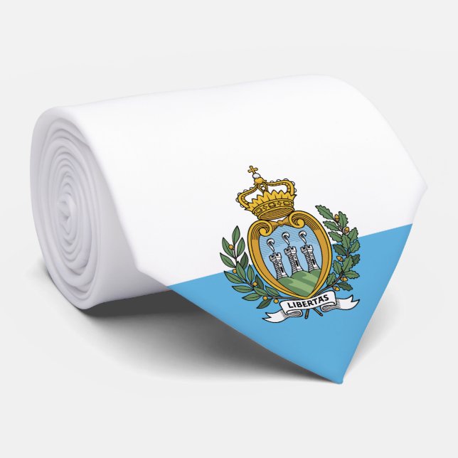 Flagge von San Marino Krawatte (Gerollt)