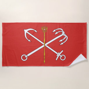 Flagge von Sankt Petersburg (Russland) Strandtuch